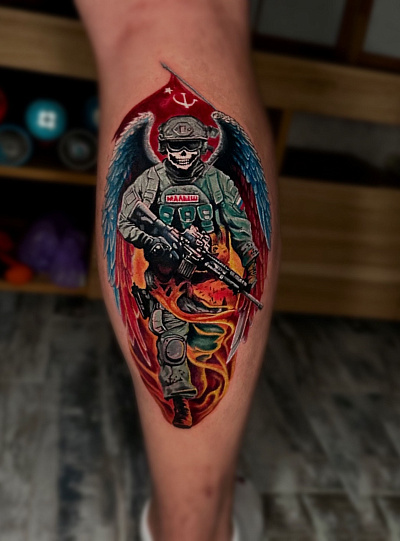 Тату солдат воин