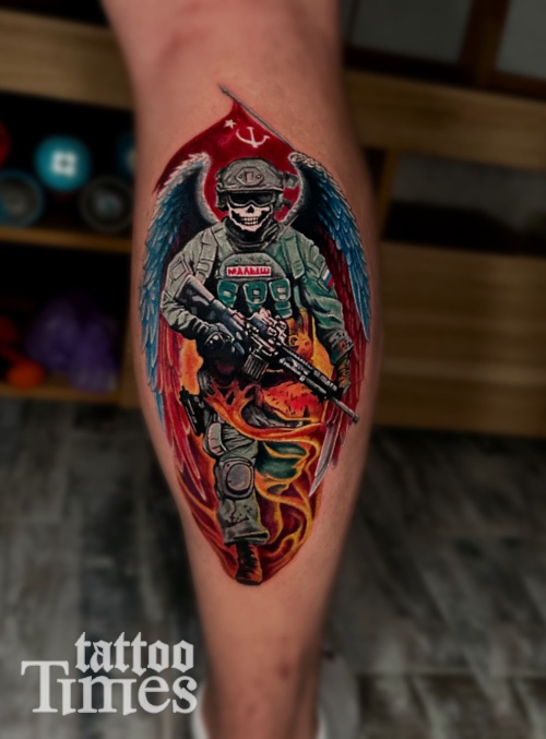 Тату солдат воин