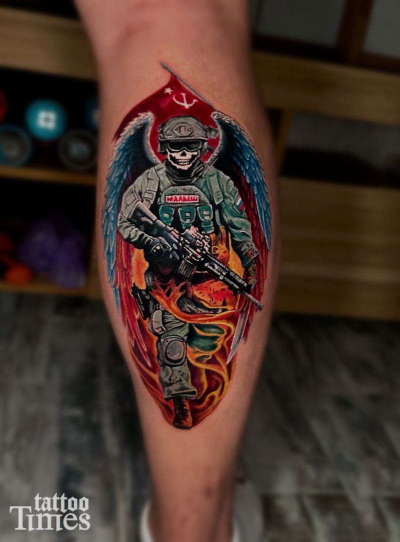 Тату солдат воин