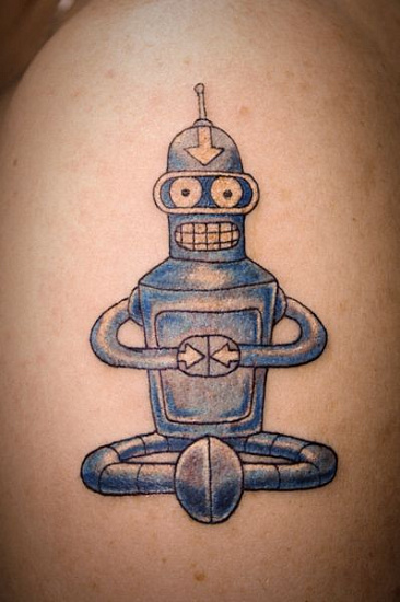 Татуировка мультяшки Робот Бендер