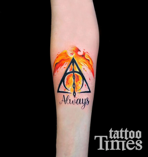 Тату дары смерти и феникс