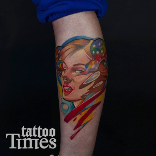 Тату портрет абстракция