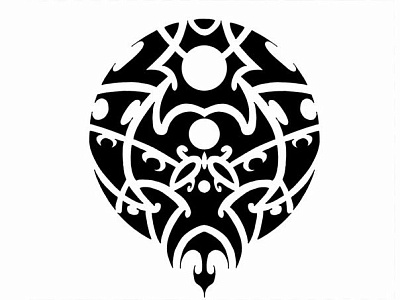 Эскиз в полинезийском стиле в форме круга