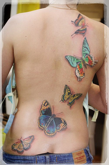 Татуировки на спине бабочки