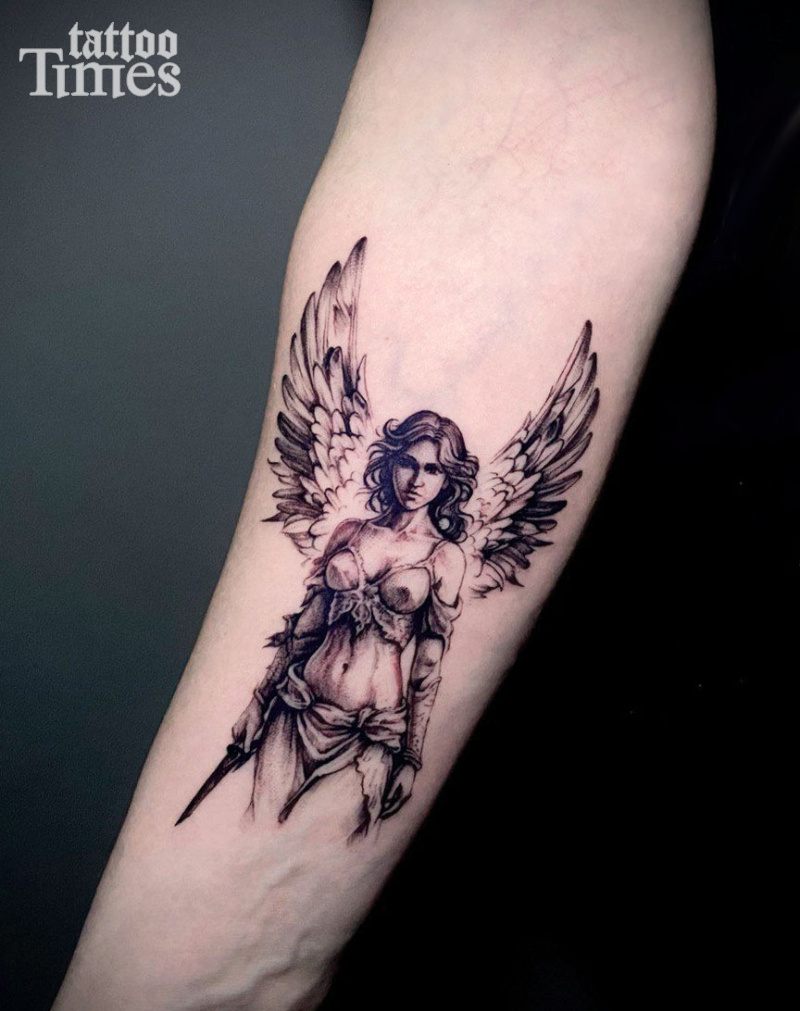 Тату ангел воин