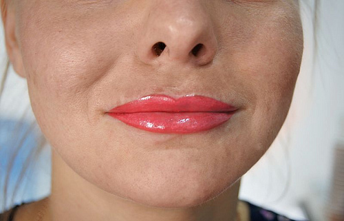 Перманентный макияж губ растушёвка полная