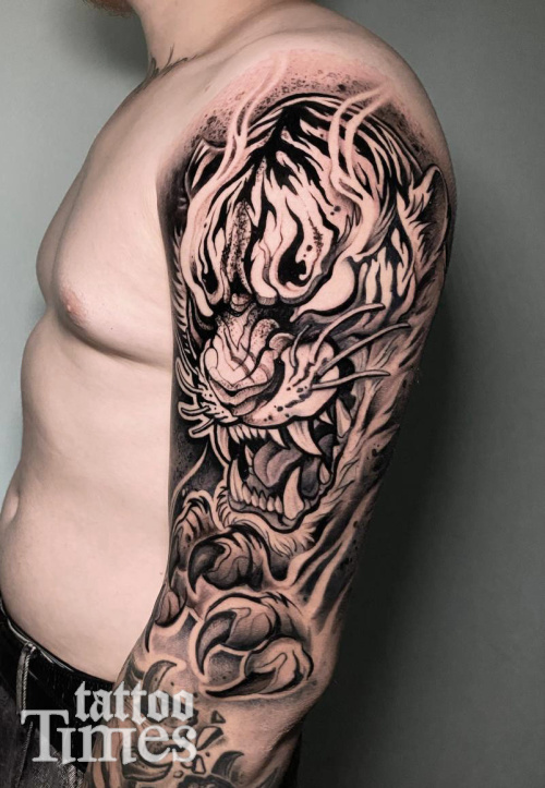Тату тигр япония Тату тигр япония