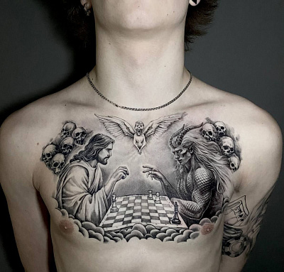 Тату Иисус и демон