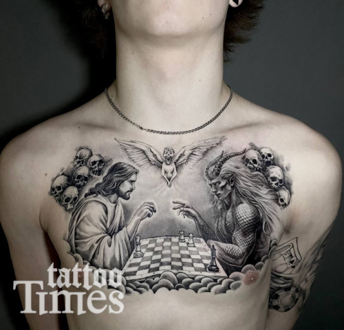 Тату Иисус и демон