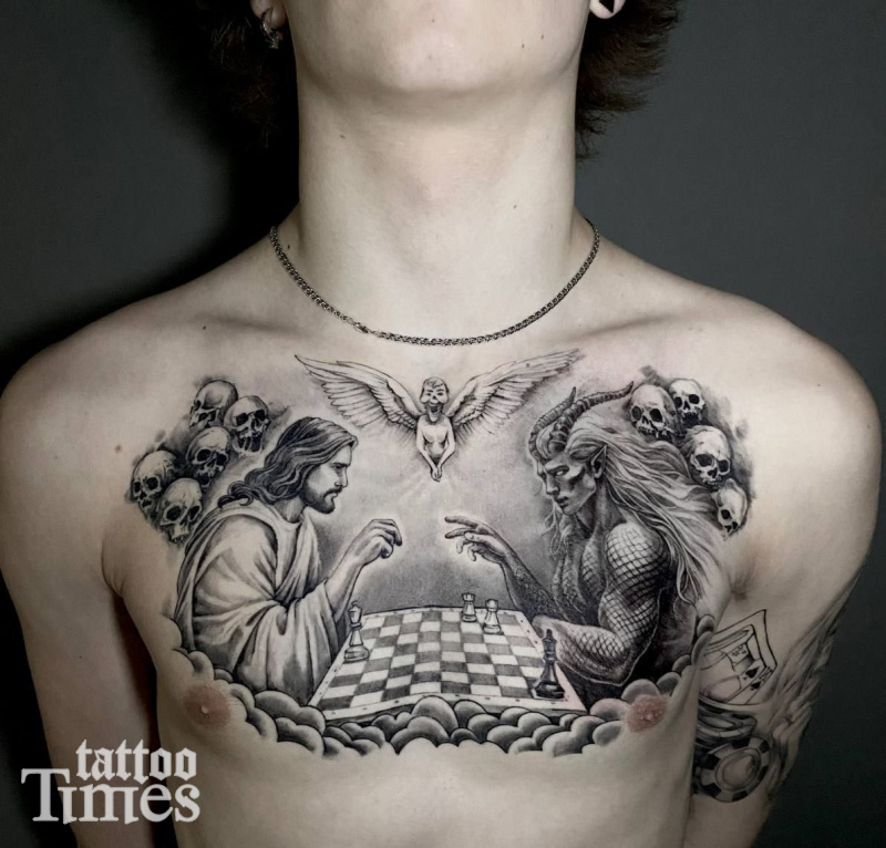 Тату Иисус и демон