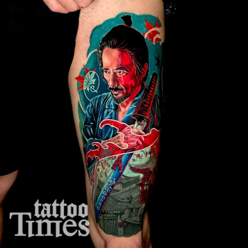 Татуировка портрет самурая