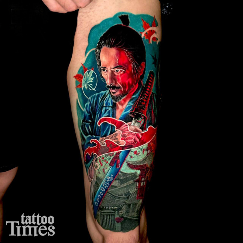 Татуировка портрет самурая