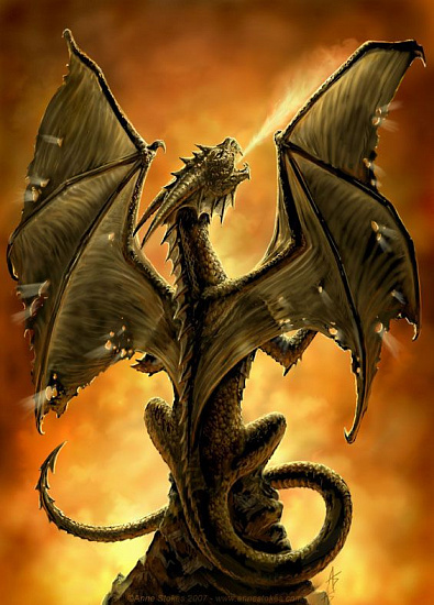 Эскиз татуировки дракона огнедышащего