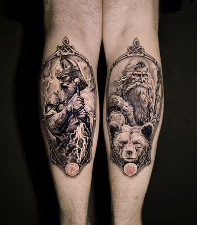 Тату рыцарь и викинг скандинавия