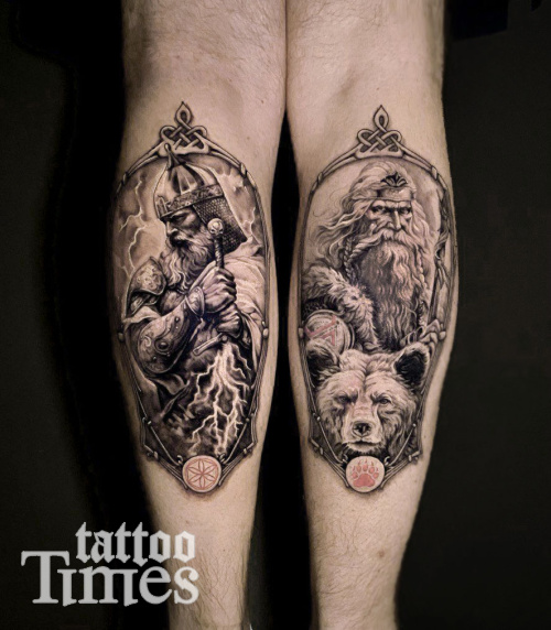 Тату рыцарь и викинг скандинавия