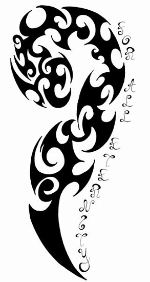 Эскиз татуировки полинезия завитой орнамент