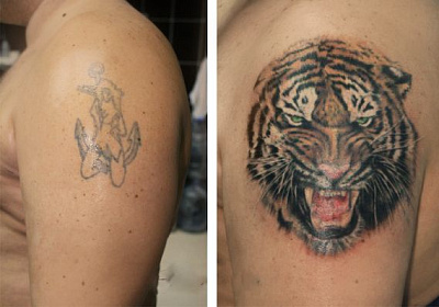 Исправление татуировка Тигр