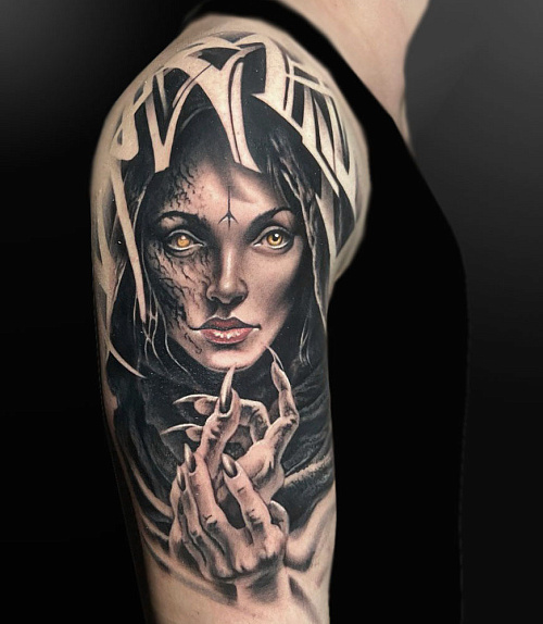 Тату портрет ведьмы Тату портрет ведьмы