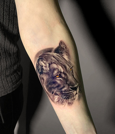 Тату пантера на руке