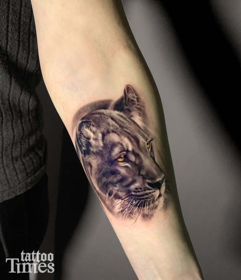 Тату пантера на руке
