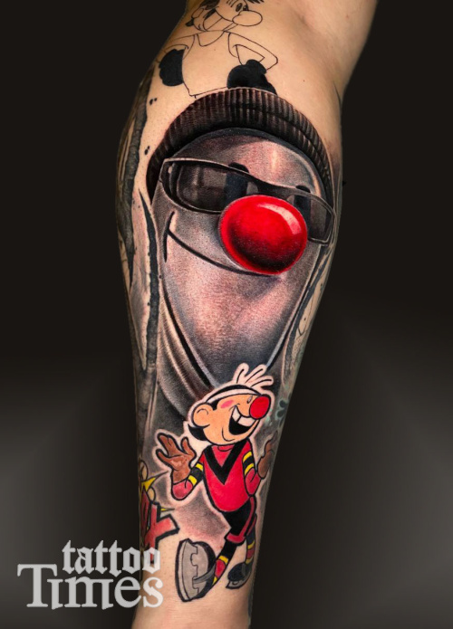 Тату мультяшный хоккеист