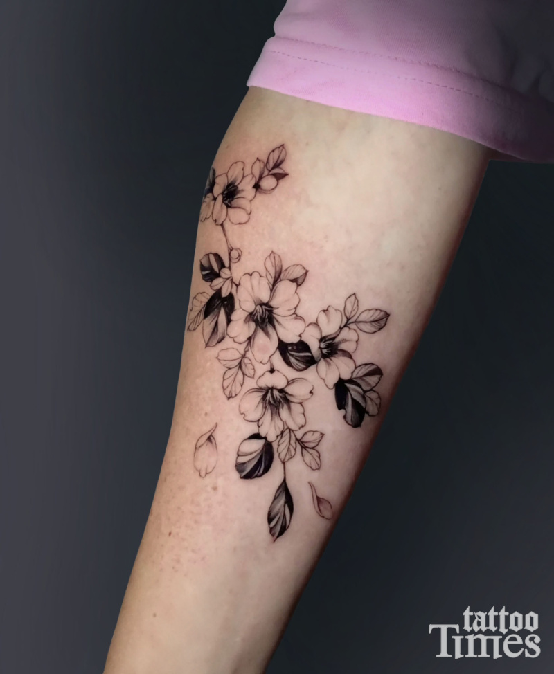 Татуировка цветы графика