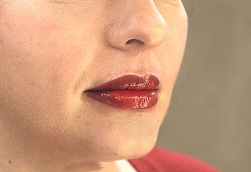Перманентный макияж губ в технике полная растушевка