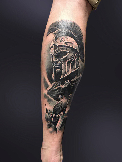 Тату спартанец и орел