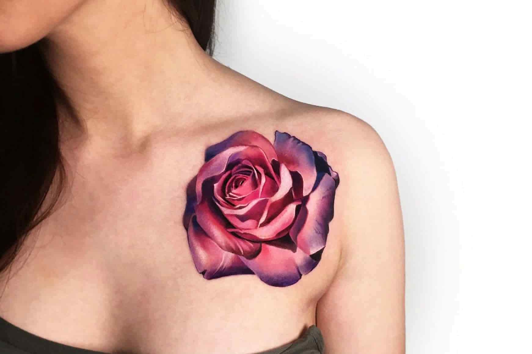 Женская розочка. Татуировка в виде розы.